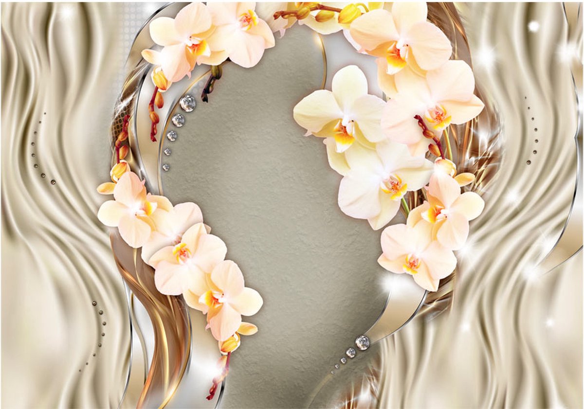 Fotobehang - Wreath of orchids.