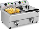 Royal Catering - Elektro-Friteuse - 2 x 10 Liter - Aftapkraan - 230 V