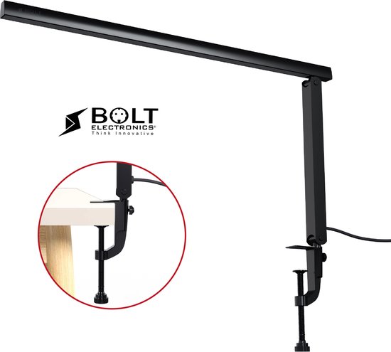 Bolt Electronics® IQ900BER Bureaulamp LED - Leeslamp - Dimbaar - Met klem - Zwart