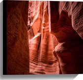 WallClassics - Canvas  - Lower Antelope Canyon - 40x40 cm Foto op Canvas Schilderij (Wanddecoratie op Canvas)