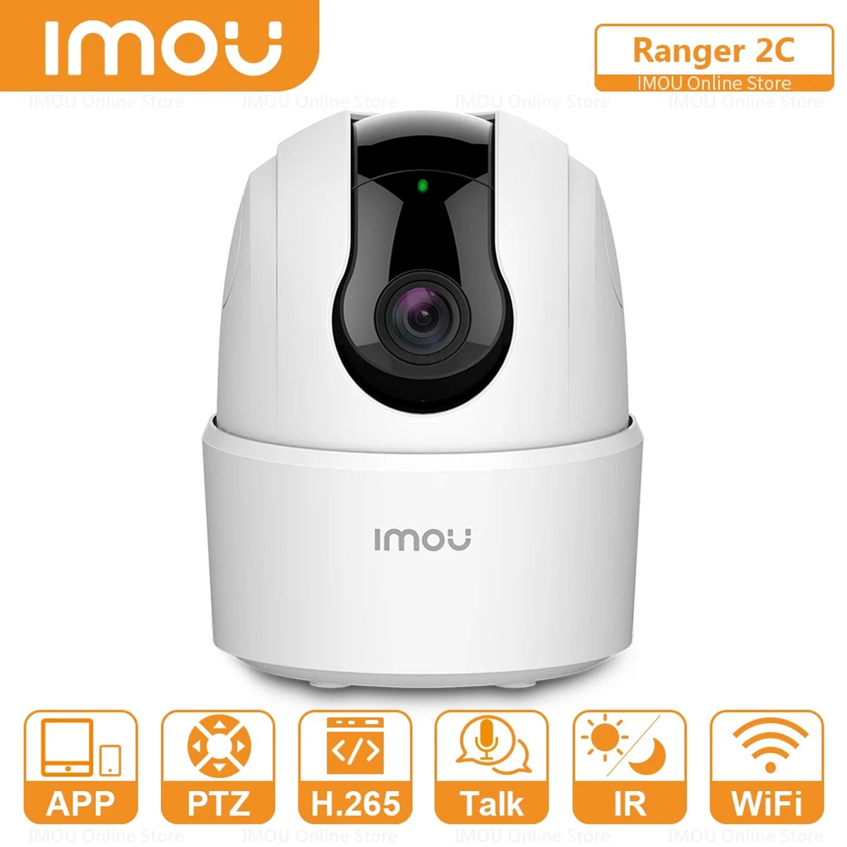 Imou Ranger 2C 1080P Security camera Human Detection Night Vision Home Security beveiliging Draadloos Wi-Fi