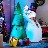 Mara Opblaasbare Kerstboom - Sneeuwpop - Kerstdecoratie - Winterdecoratie - Kerstverlichting - LED verlichting - Binnen Buiten - Zelfopblazend - Kerstmis - 180 cm