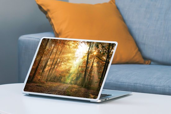 Autocollant pour ordinateur portable - 13,3 pouces - Forêt - Automne - Soleil - Paysage - Nature - Arbres - Feuilles - 31x22,5 cm - Autocollants pour ordinateur portable - Skin pour ordinateur portable - Housse