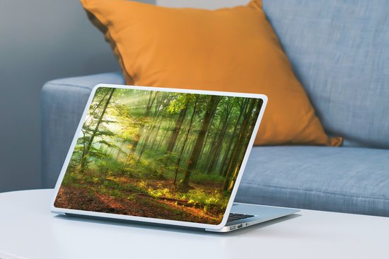 Autocollant pour ordinateur portable - 13,3 pouces - Soleil - Forêt - Arbres - Nature - Automne - 31x22,5 cm - Autocollants pour ordinateur portable - Skin pour ordinateur portable - Housse