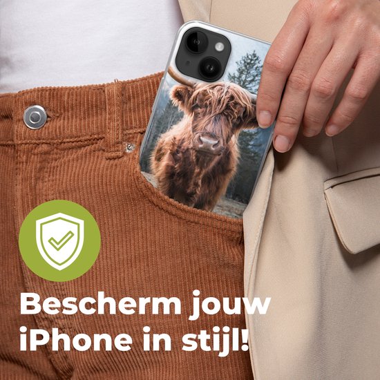 Apple iPhone 14 Plus - Coque souple - Highlander écossais - Vache - Animaux - Berg - Nature - Coque de téléphone en Siliconen