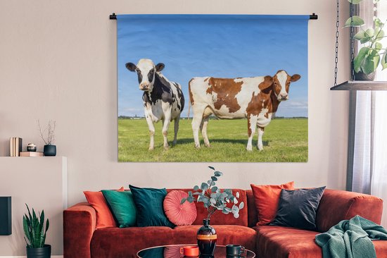 Tapisserie - Toile murale - Vaches - Ferme - Herbe - Nature - Animaux - 180x135 cm - Tapisserie