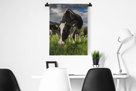 Tapisserie - Tissu mural - Vaches - Animaux - Herbe - Pâturage - Ferme - 60x80 cm - Tapisserie