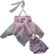 Maat 62 Luxe Bikini roze details Baby en kind lichtroze zwemkleding