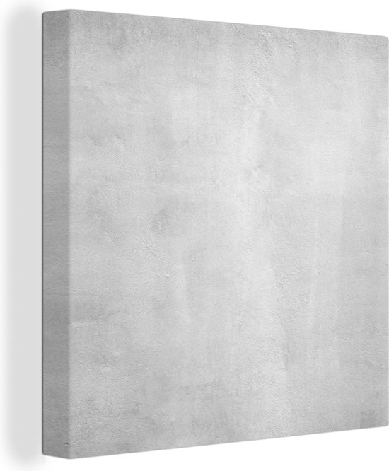 Canvas Schilderij Beton - Grijs - Cement - Industrieel - Structuur - 20x20 cm - Wanddecoratie