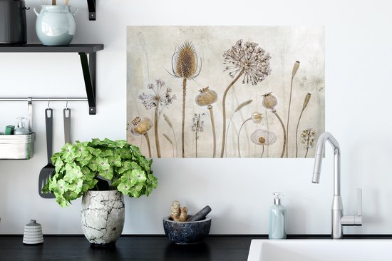 Stickers Stickers muraux - Fleurs - Aquarelle - Nature morte - 60x40 cm - Feuille adhésive