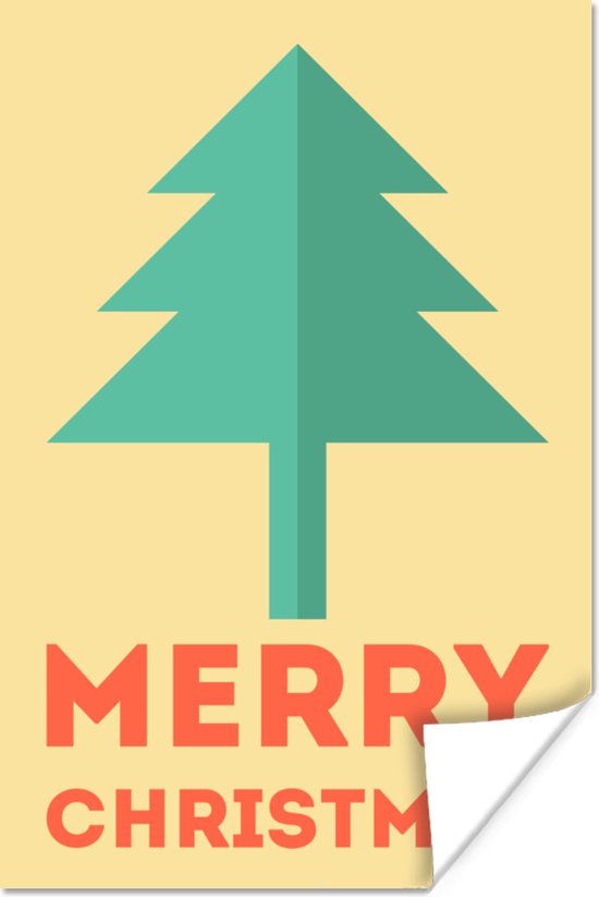 Illustration d'un sapin de Noël avec la citation Joyeux Noël 20x30 cm - petit