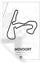 Muurstickers - Sticker Folie - Formule 1 - Circuit Zandvoort - Racebaan - Nederland - Circuit - Wit - 40x60 cm - Plakfolie - Muurstickers Kinderkamer - Zelfklevend Behang - Zelfklevend behangpapier - Stickerfolie