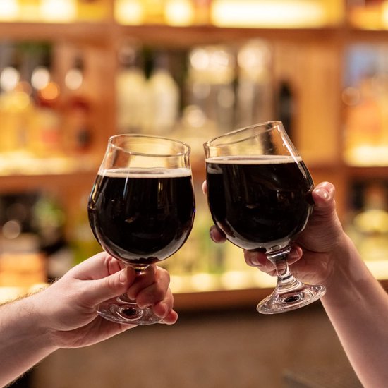 Krosno Dark Stout Beer Glasses 0.5 Litre | Set of 6 | 500 ml | Elite Collection | Perfect for Home and Party | Dishwasher Safe | Lead-free Crystal Glass