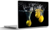 Laptop sticker - 15.6 inch - Citroen - Fruit - Stilleven - Water - Geel - 36x27,5cm - Laptopstickers - Laptop skin - Cover
