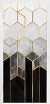 Deursticker Goud - Hexagon - Chic - Patronen - Luxe - 80x205 cm - Deurposter
