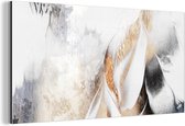 Wanddecoratie Metaal - Aluminium Schilderij Industrieel - Abstract - Gold - Design - Luxe - 120x60 cm - Dibond - Foto op aluminium - Industriële muurdecoratie - Voor de woonkamer/slaapkamer