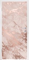 Deursticker Marmer - Roze - Luxe - Marmerlook - Glitter - Design - 80x205 cm - Deurposter