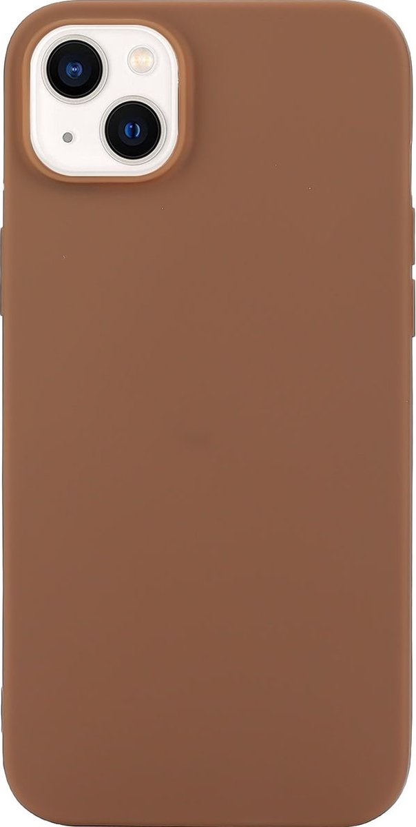 Mobigear Hoesje geschikt voor Apple iPhone 14 Telefoonhoesje Flexibel TPU | Mobigear Colors Backcover | iPhone 14 Case | Back Cover - Bruin