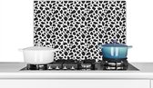 Spatscherm keuken - Design - Print - Dieren - Zwart wit - Achterwand keuken - 70x50 cm - Spatwand