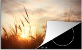 KitchenYeah® Inductie beschermer 81.6x52.7 cm - Riet - Gras - Zonsondergang - Natuur - Horizon - Kookplaataccessoires - Afdekplaat voor kookplaat - Inductiebeschermer - Inductiemat - Inductieplaat mat
