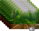Set de table enfants - Set de table - Napperons plastique - Sol - Bois - Jungle - Garçons - Filles - Enfants - Enfant - 45x30 cm - 6 pièces - Résistant à la chaleur - Antidérapant - Coussinet - Amovible