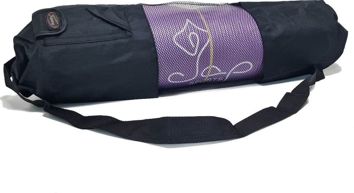 Yoga mat tas - Netzak - merk Bodycoach - Zwart - Met ritssluiting - Universeel - Lichtgewicht - Geschikt voor yogamatten met een breedte tot 70cm