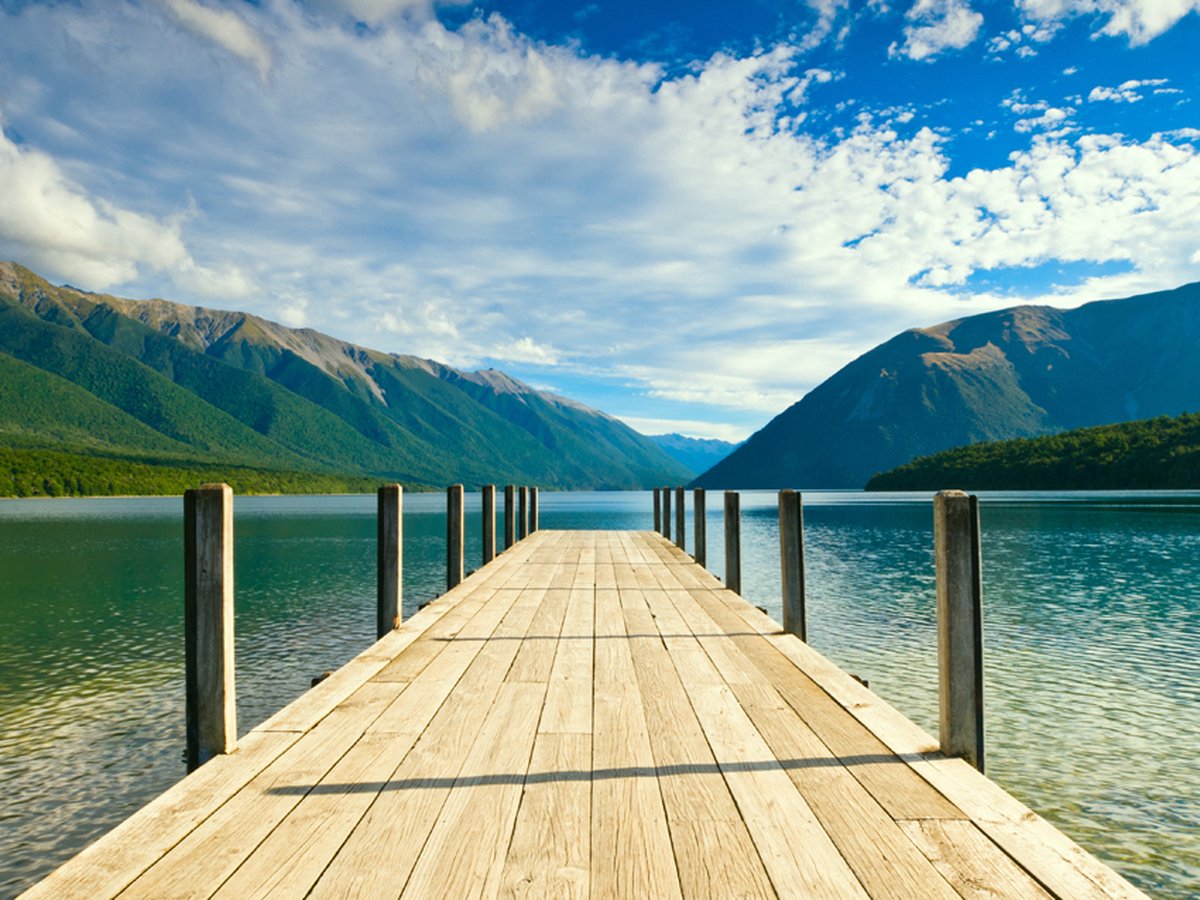Fotobehang - Bergmeer brug.