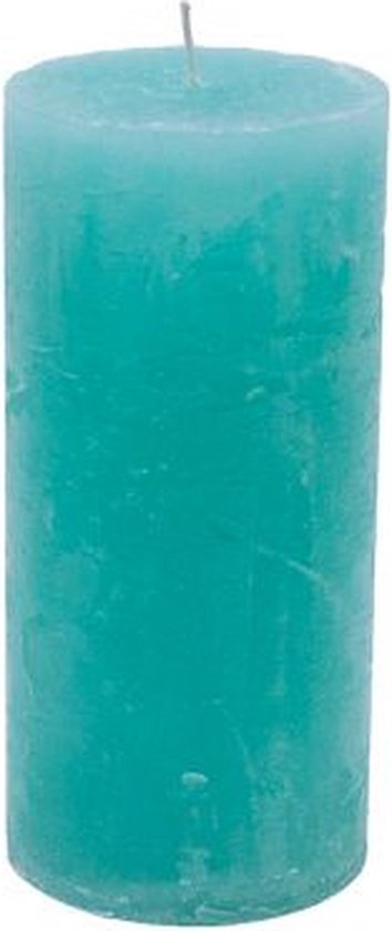 Bougie pilier - Menthe - 7x15cm - paraffine - lot de 2