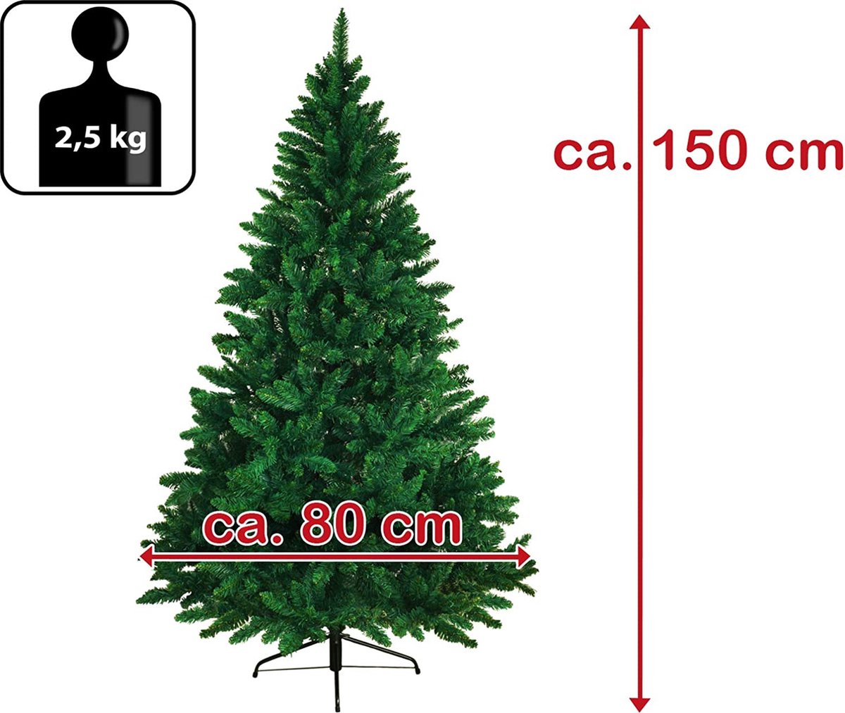 Sapin De Noël Artificiel LUCKRACER 195 Cm - PVC Vert Clair, 1000 Pointes - Pliable, Support Métal - Dépliage Rapide - 2