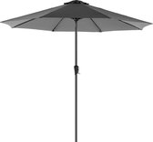 Hoppa! parasol, Ø 270 cm, marktparasol, UV-bescherming tot UPF 50+, tuinparasol, terrasparasol, zonwering, inklapbaar, met zwengel, zonder statief, voor tuin, balkon en terras, grijs