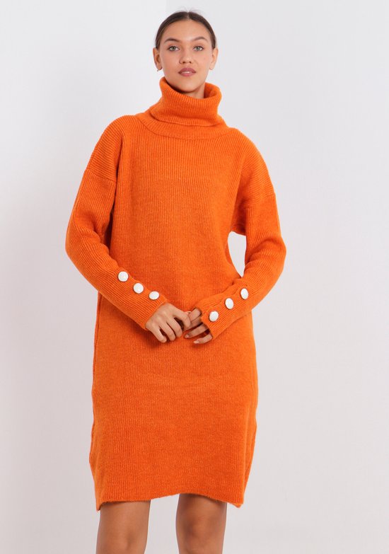 SOCKSTON Coltrui Dames Koningsdag Trui met Turtleneck Oranje Maat One Size bol
