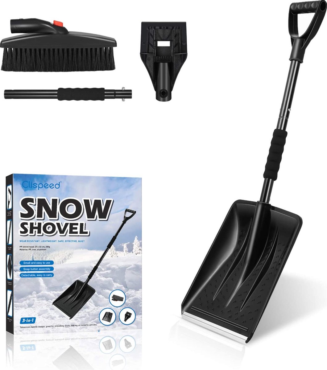 Kit de déneigement de voiture, pelle à neige, brosse, grattoir, grattoir à  glace, 3 en 1