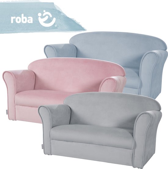 Roba Banc Enfant Lil Canapé Junior 38 X 78 X 43 Cm Velours Grijs