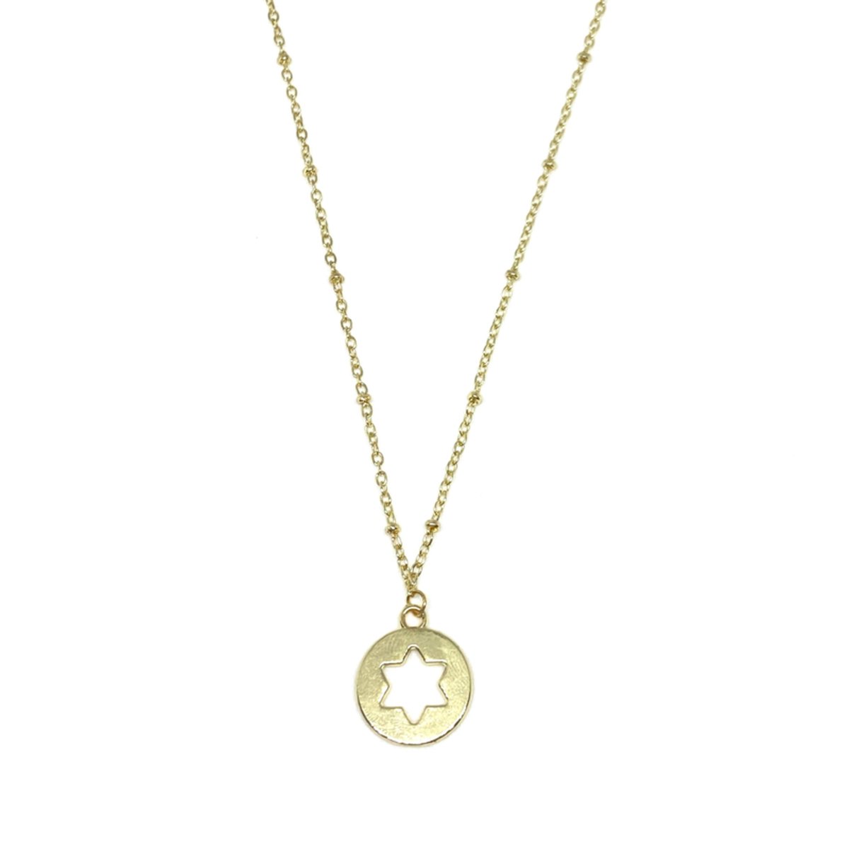 Open star coin necklace - gold
