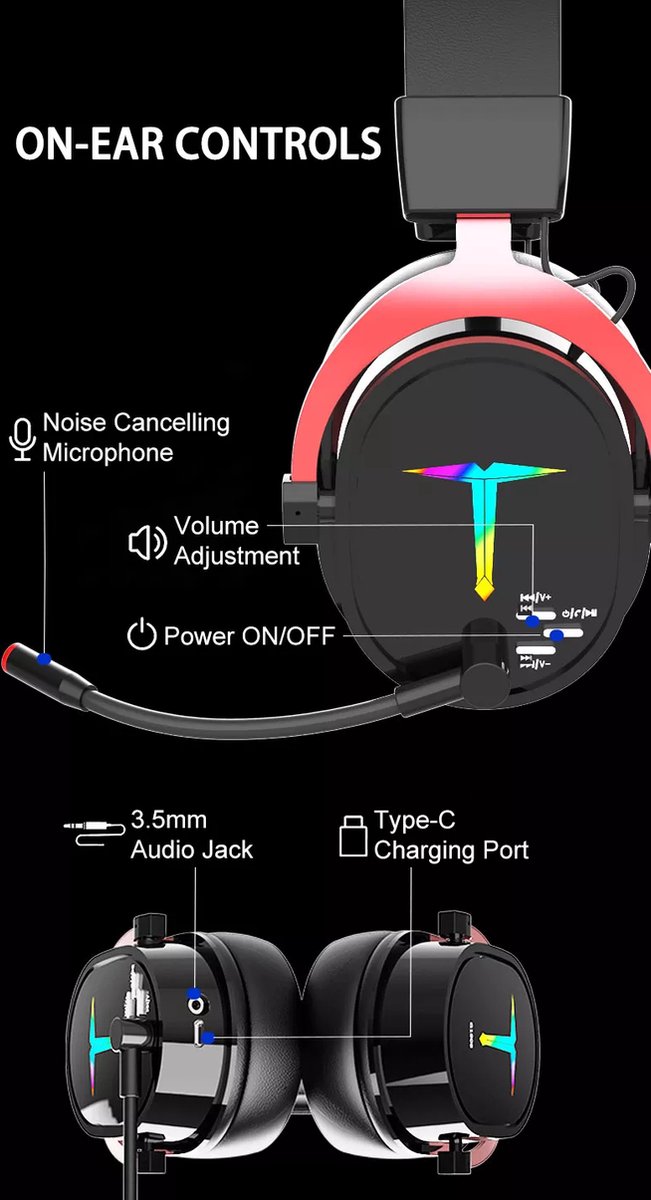 Draadloze Gaming Headset G1000 zwart Geschikt voor Playstation