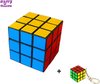 Afbeelding van het spelletje Happy Trendz® Pakket Kubus - Sleutelhanger 3 cm x 3 cm - 6 cm x 6 cm - Cube Game - Speed Cube - Magic - Breinbreker - educatief