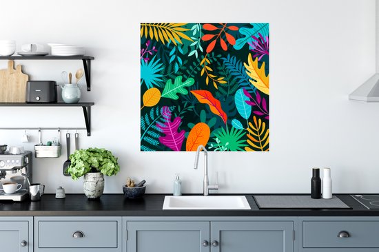 Stickers muraux - Film autocollant - Jungle - Feuilles - Couleurs - Garçons - Filles - Enfants - 80x80 cm - Film adhésif - Stickers muraux Chambre d'enfant - Papier peint autocollant