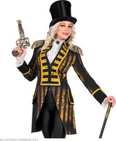 Widmann - Steampunk Kostuum - Tijdloze Parade Jas Steampunk Vrouw - Geel, Zwart - Medium - Halloween - Verkleedkleding