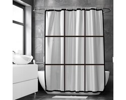 Loti Living Douchegordijn Anti Schimmel – Mat Transparant Zwart - Inclusief ringen – Waterdicht - PEVA - Douchegordijn 180x200 cm