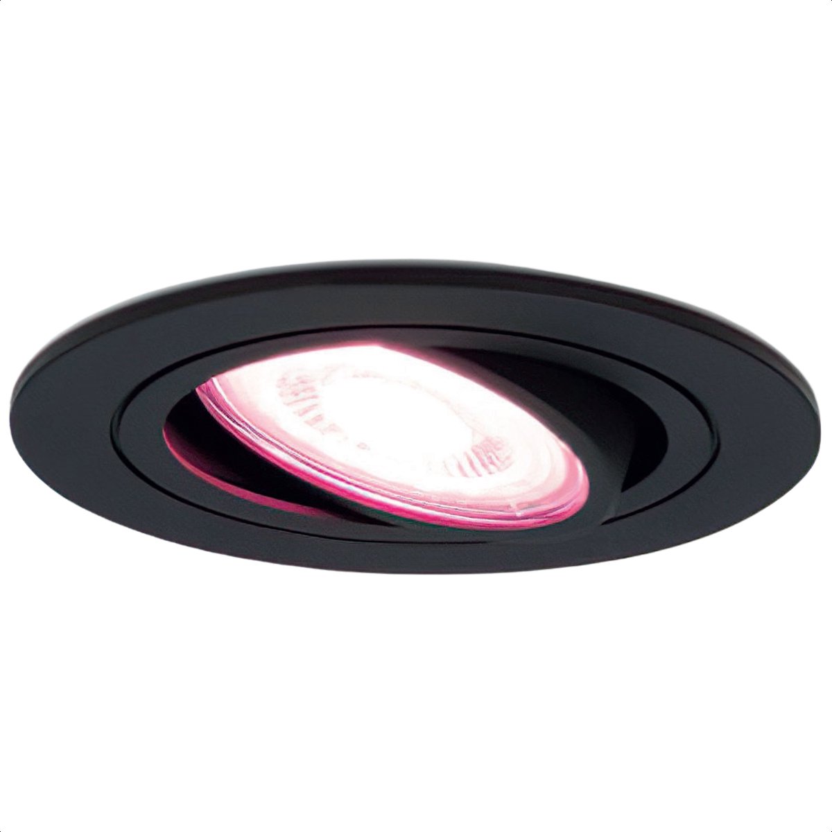 Gologi Slimme Inbouwspots - Smart LED Downlight Dimbaar - Kantelbaar - RGB+CCT Licht - Gu10 LED Lamp - Zwart