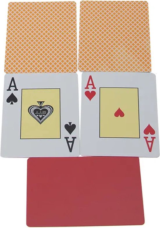 Thumbnail van een extra afbeelding van het spel Texas Hold'em - Professionele 100% plastic Pokerkaarten | 100% waterdicht | speelkaarten | kaartspel | poker | officiële afmetingen van pokerkaarten | Goud / Geel