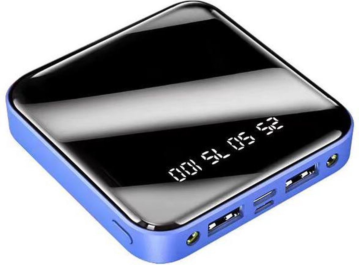 BAIK Powerbank 20000 mah Powerbank Blauw - Compact - (Dual 2.1A USB/Micro-USB/USB-C) - Mini Snellader Universeel Geschikt voor Samsung S21 / S20 / S10 plus / iPhone 14 / 13 / 12 / 11 of Tablets