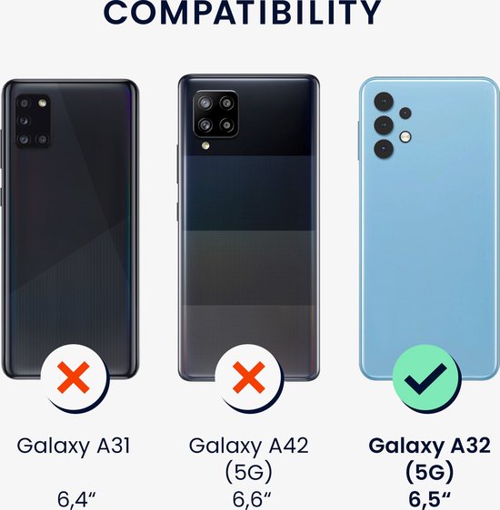 coque kwmobile pour Samsung Galaxy A32 5G - Coque avec revêtement en silicone - Coque pour smartphone en noir