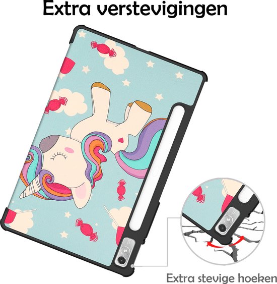 Etui Lenovo Tab P11 Pro Etui Livre de Luxe avec Découpe Stylo Lenovo - Housse Etui Lenovo Tab P11 Pro (Gen 2) - 11,2 Pouces - Licorne