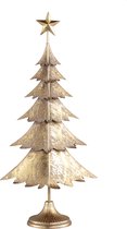 PTMD Kerstboom Karlie goud metaal met kerstster in de top L - hoogte 82 cm.