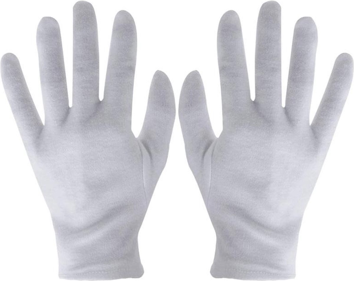 Gants de travail en coton/polyester, homme, blanc, G, 12 paires