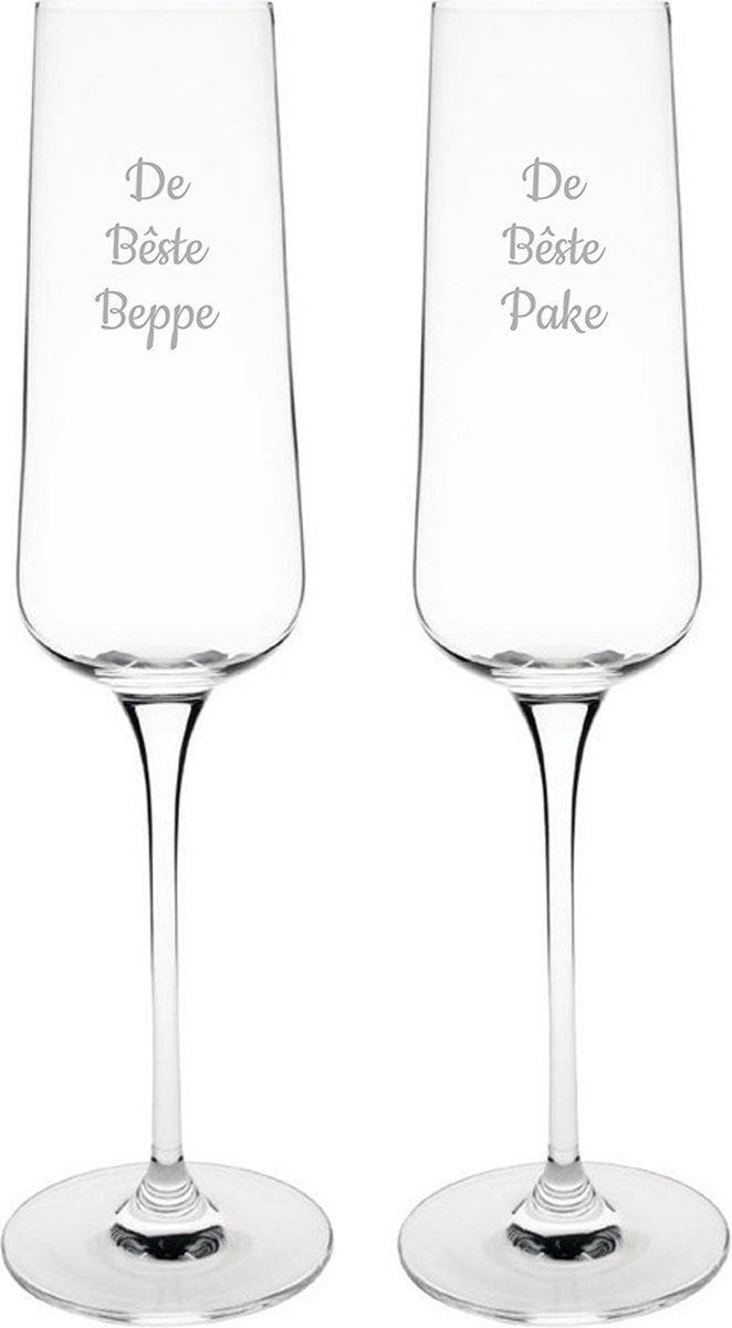 Gegraveerde Champagneglas 27cl De Bêste Pake-De Bêste Beppe
