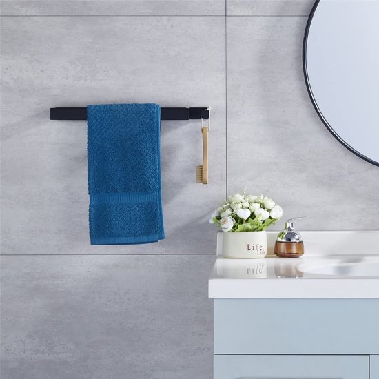 Porte-Serviettes Mural Sans Perçage En Inox – Support Adhésif Pliable, Ultra Résistant Et Moderne Pour Salle De Bain & Cuisine