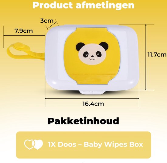 Imperatoris - Billendoekjes Houder/Doos – Baby Wipes Box – Natte Doekjes Houder - Vochtig Toiletpapier Doosje - Geel — afbeelding 2