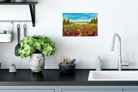 Affiche peinture - Peinture à l'huile - Fleurs - Nature - 30x20 cm